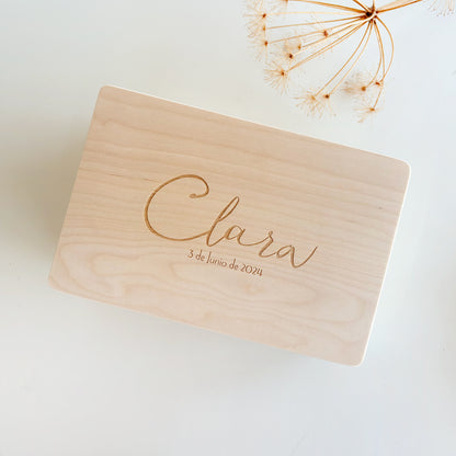 Caja de madera personalizada nacimiento| Chin Pum 